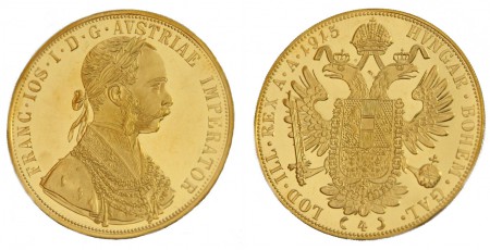 590 EUR   4 ducados Austria 1915 Oro 986  13,96 gr 